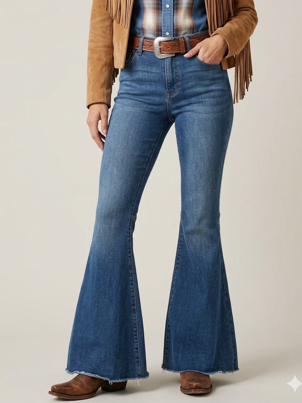 Chelsea & Violet Medium Blue High-Rise Skinny Flare Jeans Sz 29